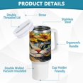 thumbnail image 4 of 40 Oz Car Handle Water Bottle Water Cup Water Bottle Water Jug Coffee Cup Travel Water Bottle Cute Sunflower Cat, 4 of 8