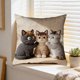 thumbnail image 4 of Uuiauoio Cute Animals Decorative Throw Pillow Cover , Animals Family Animals Outdoor Pillow Cases Square Standard Cushion Cover for Sofa Couch Bed Car 17.72x17.72 inch, 4 of 6