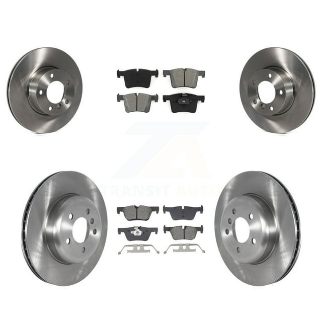 Transit Auto Front Rear Disc Brake Rotors and Semi-Metallic Pads Kit for Car 2016 BMW 328i GT xDrive with Blue Painted Calipers K8S-103861