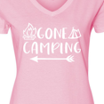 thumbnail image 4 of Inktastic Gone Camping Women's V-Neck T-Shirt, 4 of 5