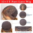 thumbnail image 6 of Human Hair Highlight Ombre T Part Lace Front Wig Wave Curly Brazilian Remy Hair Wigs For Black Women Pre Plucked 8-34 Inch Body Wave Lace Front Wig, 6 of 6