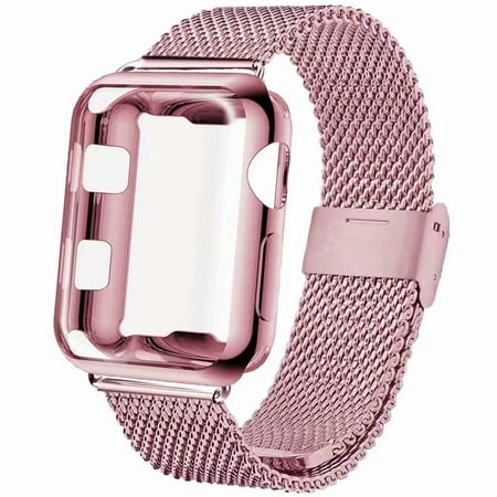 SPYCASE Apple Watch Band 45mm Milanese Band with Screen Protector Case for...