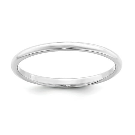 925 Sterling Silver 2mm Half-Round Band Size-9.5