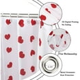 thumbnail image 5 of Valentine''s Day Shower Curtain, Weighted Bottom Romantic Love Theme Red Little Heart Farmhouse Girly Girly Fabric Bathroom Curtain Home Decor Waterproof Washable with 12 Hooks,72"x72", 5 of 6