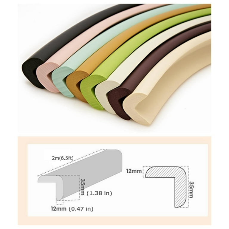 Rubber Bond Wall Corner Guard Edge Protector, 1x1x36 inch Baby Proofing Corner Guards | Self-Adhesive Furniture Edge Strips for Home & Office (5