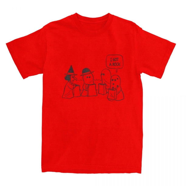 Camisetas para hombre y mujer, Snoopy, Peanuts, Halloween, Charlie Brown, I Got A Rock, camisetas de algodón, camisetas de manga corta, cuello redondo, ropa 6XL