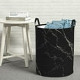 thumbnail image 6 of Sikiie Black Marble Texture Abstract Print Round Dirty Clothes Basket, Waterproof Standing Foldable Storage Basket, for Laundry Room, Bedroom, Bathroom Storage-Medium, 6 of 6