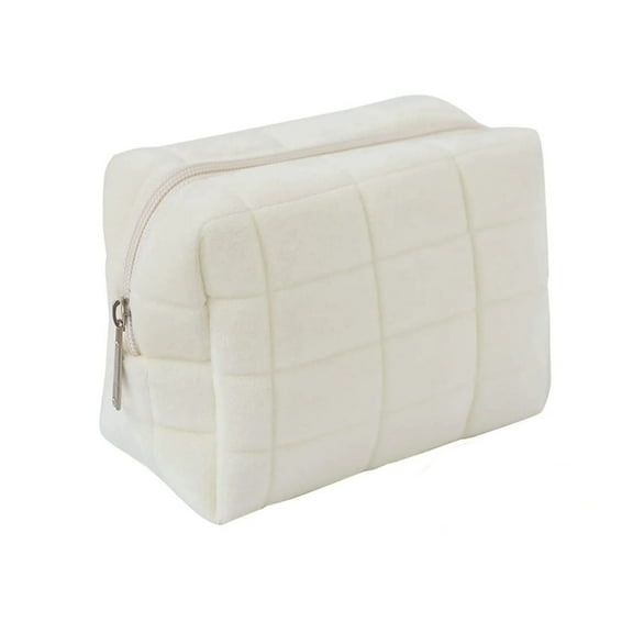 gastropod Cosmetic Bags for Women,Plush Cream White Makeup Pouch,Large Capacity Makeup Travel Bag