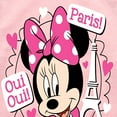 thumbnail image 3 of Disney - Mickey & Friends - Minnie Mouse Speaks French - Oui Oui, Paris, Bonjour - Toddler And Youth Girls Raglan Graphic T-Shirt, 3 of 5