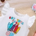 thumbnail image 4 of WOYY Toddler Girls Outfits Flutter Sleeve Crayon Print T-Shirt Shorts Set, Sizes 3-4T, 4 of 6