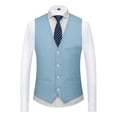 thumbnail image 3 of Cloudstyle Men's 3Pcs Business Professional Casual Daily Slim Fit One Button Suit Set (Blazer + Vest + Pants), 3 of 5