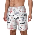 thumbnail image 2 of Uemuo Cute Magic Bunny Pattern Mens Swim Trunks Quick Dry Board Shorts with Mesh Lining, Stretch Beach Shorts Quick Dry No-Chafing Board Shorts-Medium, 2 of 9