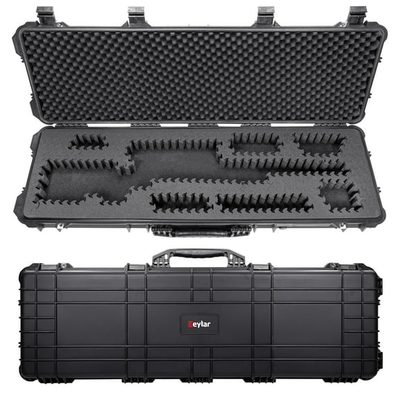 Eylar 48" Hard Rifle Case Equipped With Ragar Reconfigurable & Reusable XP Crosslinked Foam Insert, Waterproof, Shockproof, Meets TSA Requirements  ( 1 Ragar Layer )