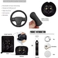 thumbnail image 7 of Yuyamidu 13 PCS Car Seat Covers Full Set Car Steering Wheel Accessories Car Seat Belt Cover Auto Rear View Mirror Cover Trash Bin Car Coasters Keychain Black Cat Chapstick Holder, 7 of 7