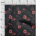 thumbnail image 2 of oneOone Cotton Poplin Red Fabric Floral Retro Craft Projects Decor Fabric Printed By The Yard 56 Inch Wide, 2 of 5