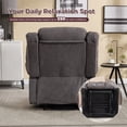 thumbnail image 3 of Ebello Manual Recliner Chair with Massage and Heat, Fabric Recliner with Cup Holders & Storage Pockets, Breathable Comfortable Lounger for Living Room, Gray, 3 of 10