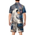 thumbnail image 4 of FGVCTG Pajamas for Men Halloween Ghost Starry Sky Print Silk Satin Button down 2 Pieces Summer Loungewear Sleep Pjs Set with Pockets Purple M, 4 of 4
