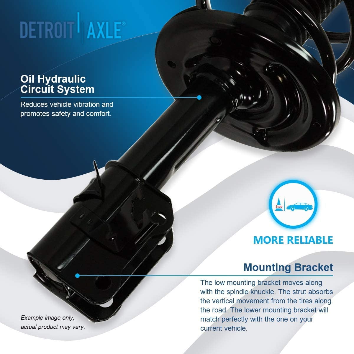 Detroit Axle - Struts Shocks for 2009-2014 Nissan Maxima (Sedan) Complete 2 Front Struts w/ Coil Spring 2 Rear Shock Absorbers 2010 2011 2012 2013 Replacement Ready Struts Assembly