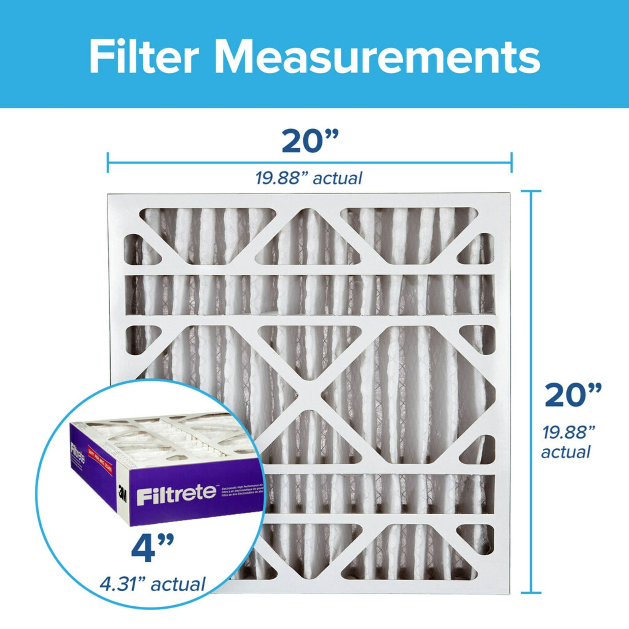 Filtrete 20x20x4 Air Filter, MPR 1550 MERV 12, Ultra Allergen Reduction, 1 Filter