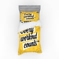 thumbnail image 1 of Ambesonne Fitness Bedding Set 3 Pcs, Every Workout Counts, Twin XL, Yellow White and Black, 1 of 3