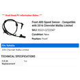 thumbnail image 2 of Front ABS Speed Sensor - Compatible with 2016 Chevy Malibu Limited, 2 of 2