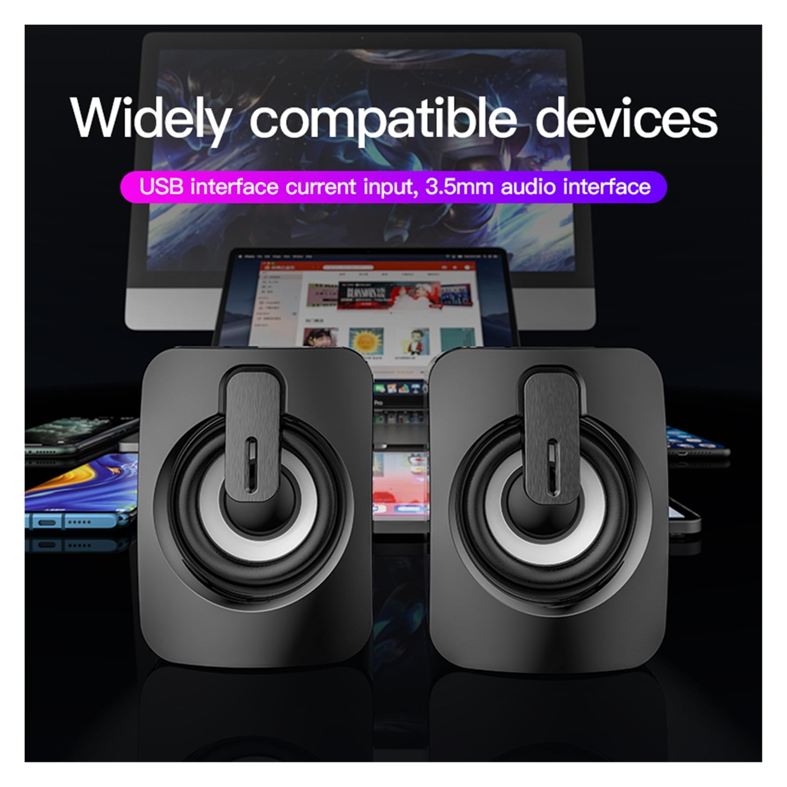 Mini Computer Speaker USB Wired Speakers 3D Stereo Sound Surround Loudspeaker For PC Laptop Notebook Not Bluetooth Loudspeakers ,Quality Sound