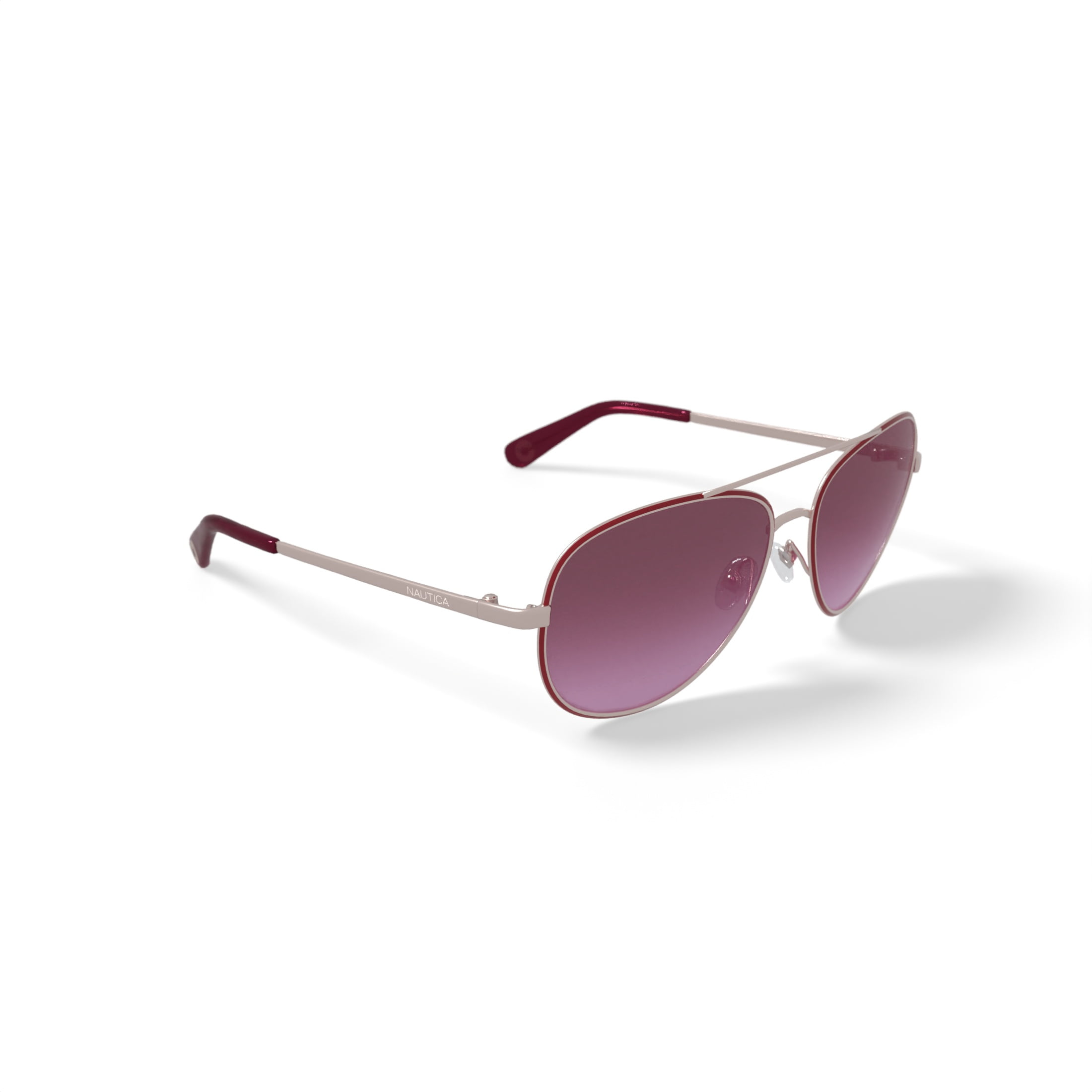Nautica Women's Rx'able Fashion Sunglasses, NLS6008, Rose Gold, 57-16-135, with Case