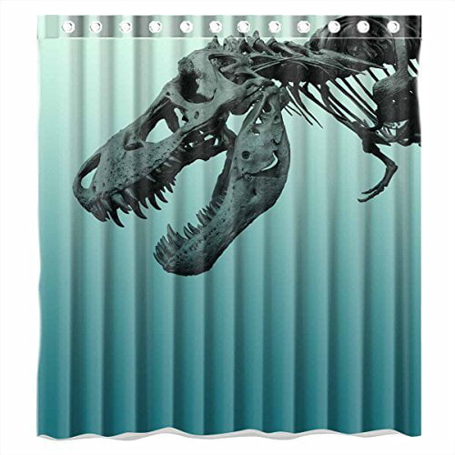 Tyrannosaurus Wearing Sunglasses Bathroom Waterproof Shower Curtain 12 Hooks Set 