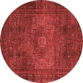 thumbnail image 1 of Ahgly Company Indoor Round Abstract Red Modern Area Rugs, 6' Round, 1 of 4