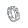 thumbnail image 1 of Anti Stress Stainless Steel Ring For Men Gear Chain Rotating Anxiety Relief Spinning Fidget Rings Punk Jewelry Bague Homme Silver 8, 1 of 6