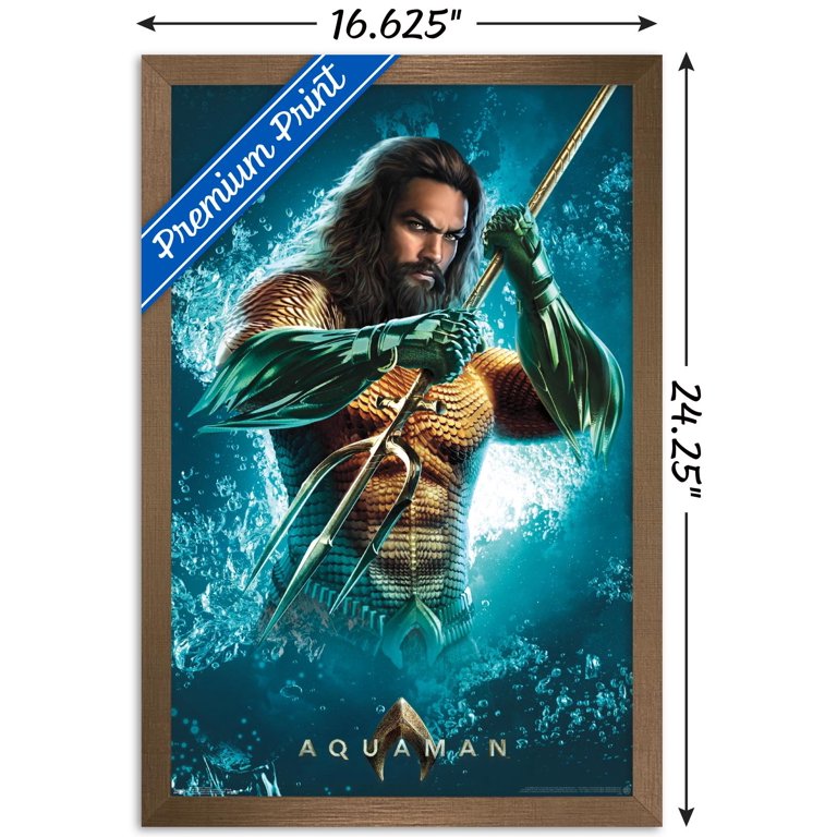 DC Comics Movie - Aquaman - Trident Wall Poster, 14.725 inch x 22.375 inch, Framed, FR15965BRZ14X22EC