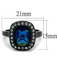 thumbnail image 2 of Two-Tone IP Black (Ion Plating) Stainless Steel Ring with Synthetic Synthetic Glass in Montana for Women Montana Stone Color Style TK2283 Size 6, 2 of 4