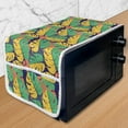 thumbnail image 1 of Exotic Microwave Oven Cover, Colorful and Abstract Tropical Jungle Pattern Monstera Leaf Silhouettes, Water Resistant Organizer with Pockets Kitchen, 36" x 12", Sea Green Earth Yellow, by Ambesonne, 1 of 4