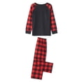 thumbnail image 6 of Hirigin Store Parent-Child Christmas Pajamas, Romper/Long Sleeve Christmas Hat Print Tops and Plaid Pants Suit for Kid Dad Mom Loungewear, 6 of 10