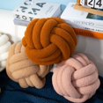 thumbnail image 4 of Almohada de bola anudada tejida a mano, almohada Sherpa para decoración del hogar, almohada para sofá, cojín para cabecera, diámetro de 28CM, negro BANYUO Electrónica, 4 of 7