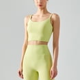thumbnail image 2 of Correa delgada Yoga sujetador Pure Color U Back Crop Camisole Top para deportes con almohadilla extraíble en el pecho, 2 of 6