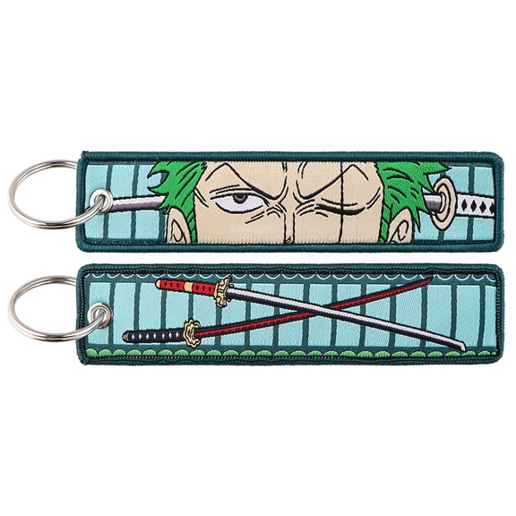 One Piece Embroidered Keychain Tag Jet Tag Key Chain with Key Ring - for Motorcycles,Car
