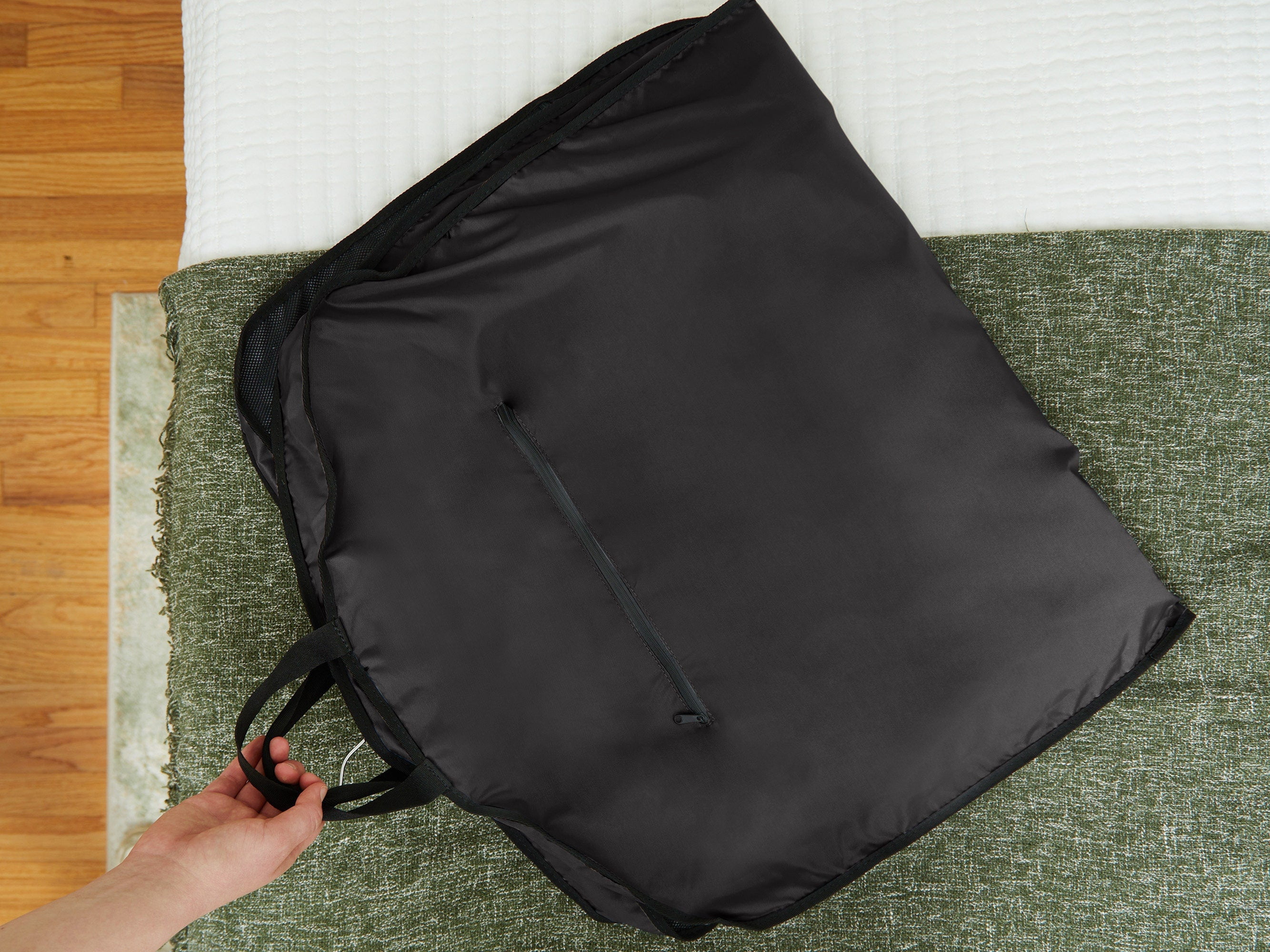 Covermates Keepsakes Deluxe Garment Bag Set - Premium Polyester - Full Length Zipper - ID Window - Carrying Handles - Stowaway Pouch - Closet Storage, Black