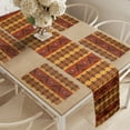 thumbnail image 2 of Ambesonne Tribal Table Runner & Placemats, Indigenous Motifs, Placemat 4 pcs + Runner 14"x72", Cinnamon Marigold Grey, 2 of 2