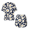 thumbnail image 6 of "Wukai Daisy Floral Women's Pajama Set - Short-Sleeve Top and Shorts with Elastic Waistband and Pockets for Loungewear, Yoga, and Casual Wear-XX-Large, 6 of 8