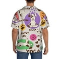 thumbnail image 7 of Goofa Dog Doing Yoga Printed Men's Casual Short-sleeved Shirt,Lightweight Breathable Button-down,Summer Casual men's top,Versatile Fashion shirt-, 7 of 7