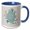 Blue/White, variant on 3drose, Image of Happy Passover in Hebrew on Blue with Flowers, 15oz Mug