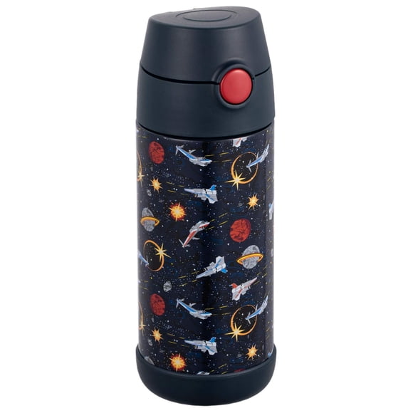 Botella de agua Snug Kids con aislamiento de acero inoxidable, 350 ml, Space Wars
