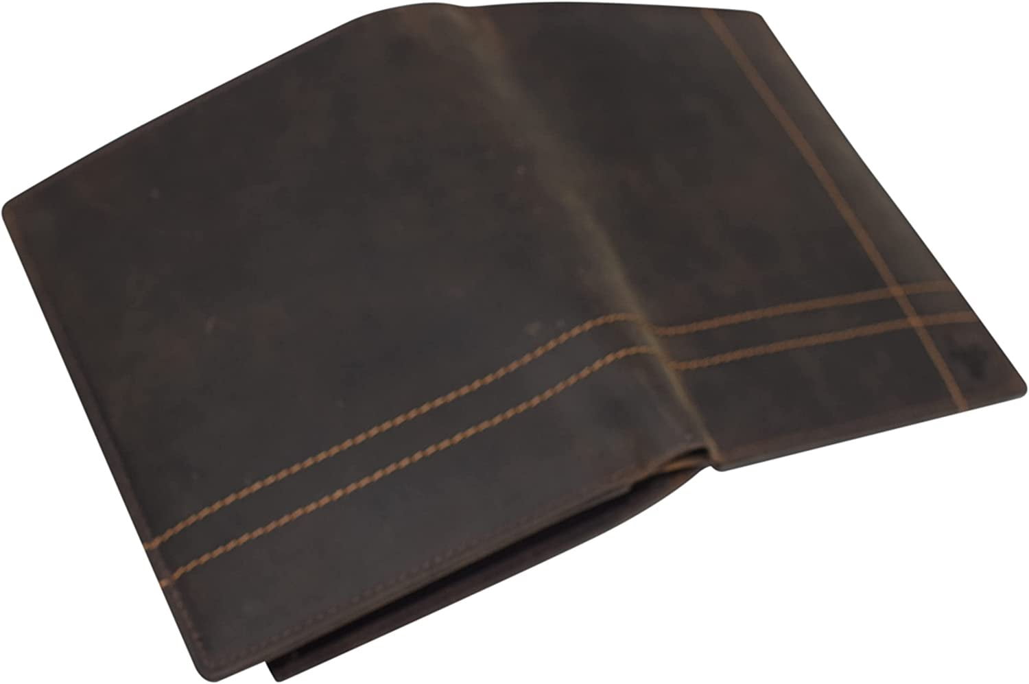 CAZORO Men's Hipster Bifold RFID Blocking Vintage Leather Multi-Card ID Holder European Wallet for Men Brown Logo