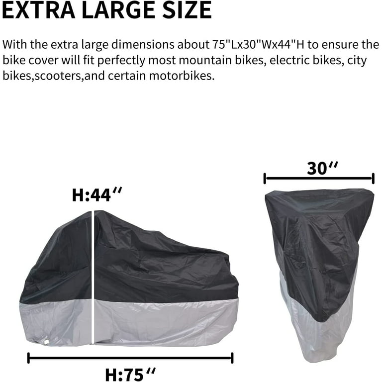 Waterproof Bike Cover for 1 or 2 Bikes, Bike Covers for Outside Storage,  210T Extra Heavy Duty Waterproof Anti Rain Dust UV Protective Bicycle