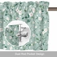 thumbnail image 6 of Country Flower Camellia Valance Curtain Green Farm Floral Window Valances Rod Pocket Short Curtains Window Treatments for Kitchen Bedroom Bathroom Laundry 54" x 18", 6 of 9