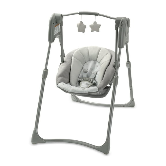 Graco Slim Spaces Compact Baby Swing, Adjustable Height, Reign
