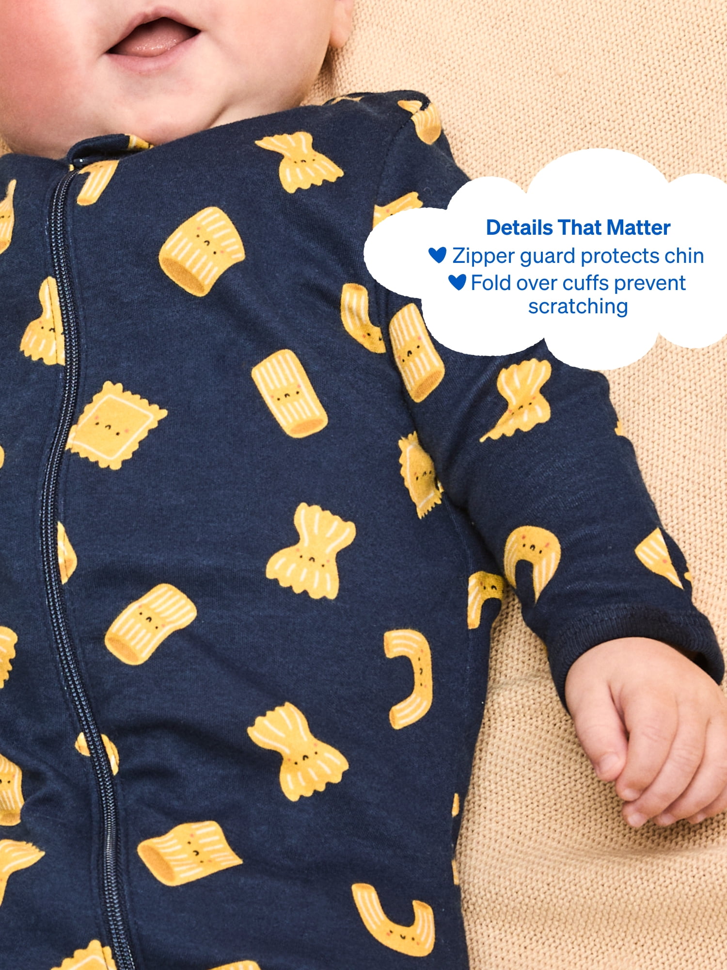 Garanimals Newborn & Baby 100% Cotton Footed Sleep & Play, Sizes Newborn–9M, 2-Pack