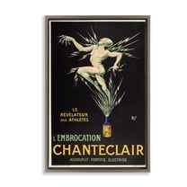 Stupell Industries Vintage Chanteclair Wine Food & Beverage Painting Brown Floater Framed Canvas Art Print Wall Art, 17 x 25