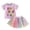 Light Purple, variant on Girls Outfit,Sweet Cute Printed Outfit For Baby Girls,Towel Embroidery Short Sleeve Top And Polka Dot Rainbow Tulle Skirt Two-Piece Set